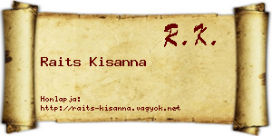 Raits Kisanna névjegykártya